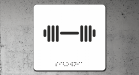 Znak | Siłownia fitness | Braille | white