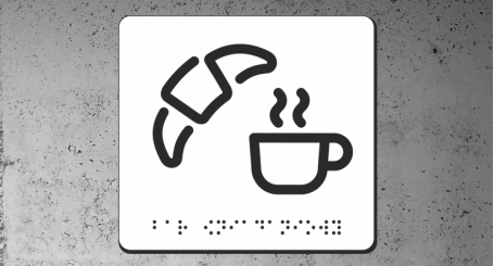 Znak | Bar śniadaniowy | Braille | white