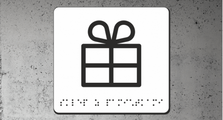 Znak | Sklep z pamiątkami | Braille | white