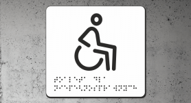 Znak | WC dla niepełnosprawnych | Braille | white
