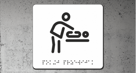 Znak | Pokój przewijak | Braille | white