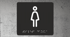 Znak | Toaleta damska | Braille | black