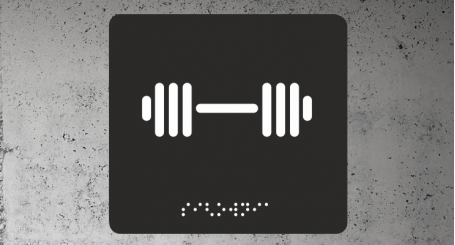 Znak | Siłownia fitness | Braille | black