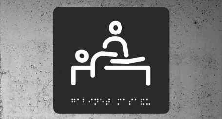 Znak | Gabinet masażu | Braille | black
