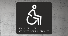 Znak | WC dla niepełnosprawnych | Braille | black