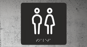Znak | Toaleta (WC) | Braille | black