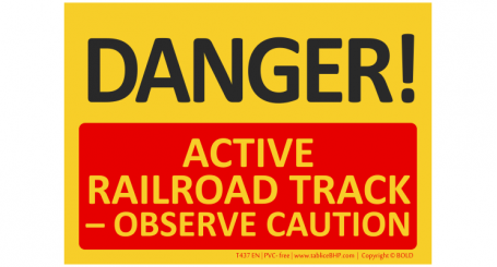 T437EN | Czynny tor kolejowy Zachować ostrożność