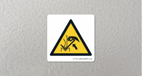 Z114 | Uwaga! Ryzyko zmiażdżenia dłoni