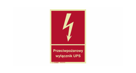 F122 | Znak przeciwpożarowy wyłacznik UPS