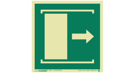 E033 | Przesunąć aby otworzyć drzwi (prawe) (klej)