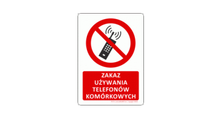 P013V | Zakaz używania telefonów komórkowych