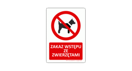 P021V | Zakaz wstępu ze zwierzętami