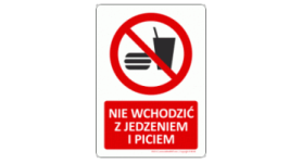 P022V | Nie wchodzić z jedzeniem i piciem