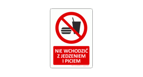 P022V | Nie wchodzić z jedzeniem i piciem