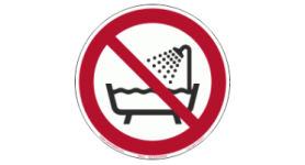 P026 | Nie używać urządzenia w łaźni i w zbiornika