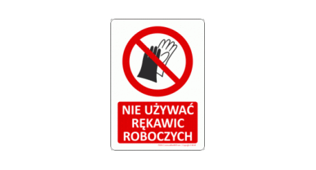 P028V | Nie używać rękawic roboczych