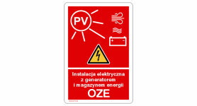F138 | Znak Instalacja elektryczna z generatorem i magazynem energii OZE