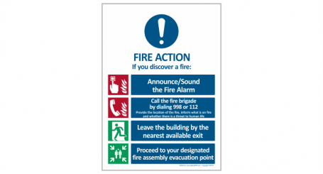 IN002EN | Instrukcja ppoż alarmowa bez windy EN | Fire action