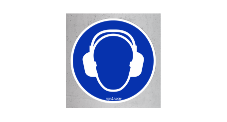 M003-F | Nakaz używania ochrony słuchu (podłogowy)