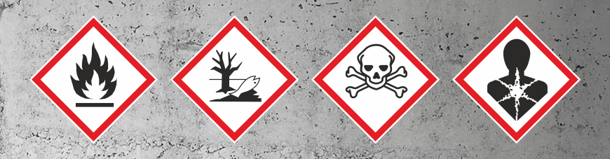 Chemiczne znaki ostrzegawcze BHP (CLP, GHS), oznakowanie chemikaliów - sklep online - Gliwice